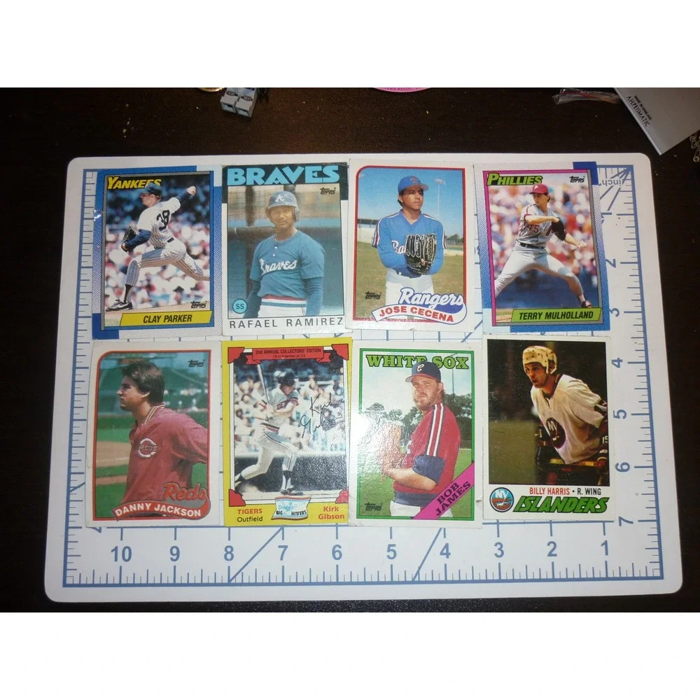 Topps Baseball‎ Hockey Card Lot 8pc Kirk Gibson Drakes Billy Harris 1970s-90s